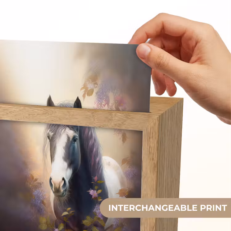 Paard - Natuur - Dieren - Bloemen - Paars Light Box met kabel (Kinderlampje) klein -USP_websiteprintEN