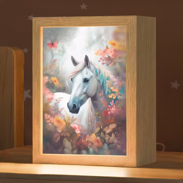 Paard - Natuur - Bloemen - Dieren - Bos Light Box met kabel klein -zzz_3d_website
