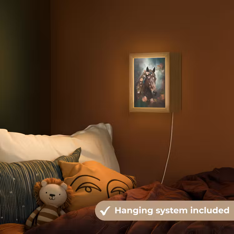 Paard - Natuur - Bloemen - Dieren - Bos Light Box met kabel (Kinderlampje) klein -sfeer5_kind_EN