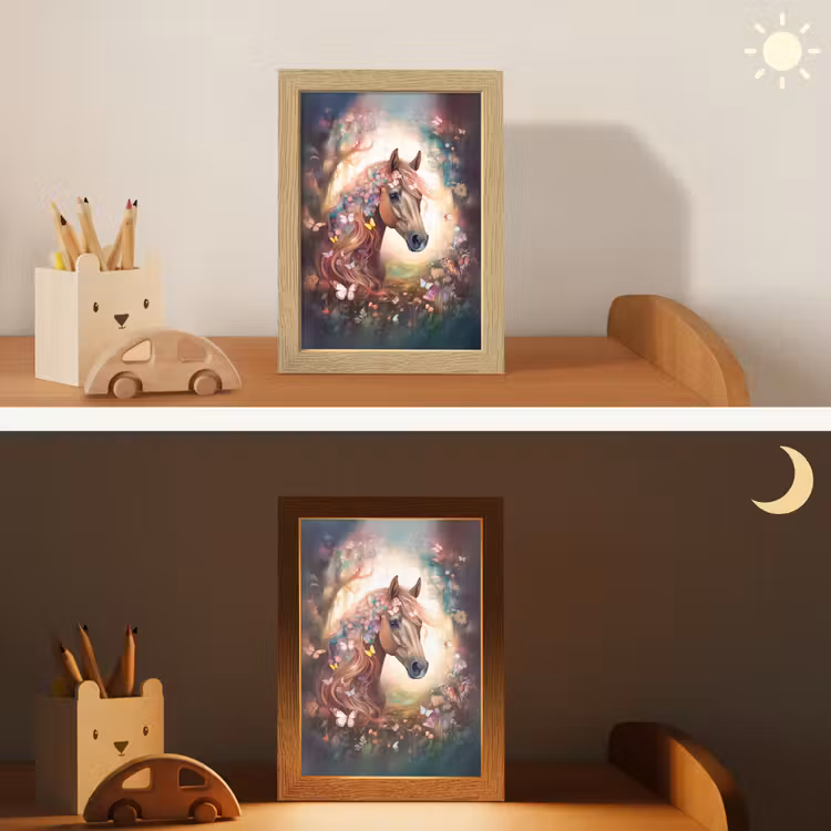Paard - Natuur - Bloemen - Vlinders - Bos Light Box met kabel klein -sfeer3_kind