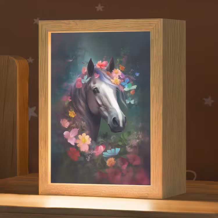 Paard - Natuur - Bloemen - Bos - Dieren Light Box met kabel klein -zzz_3d_website