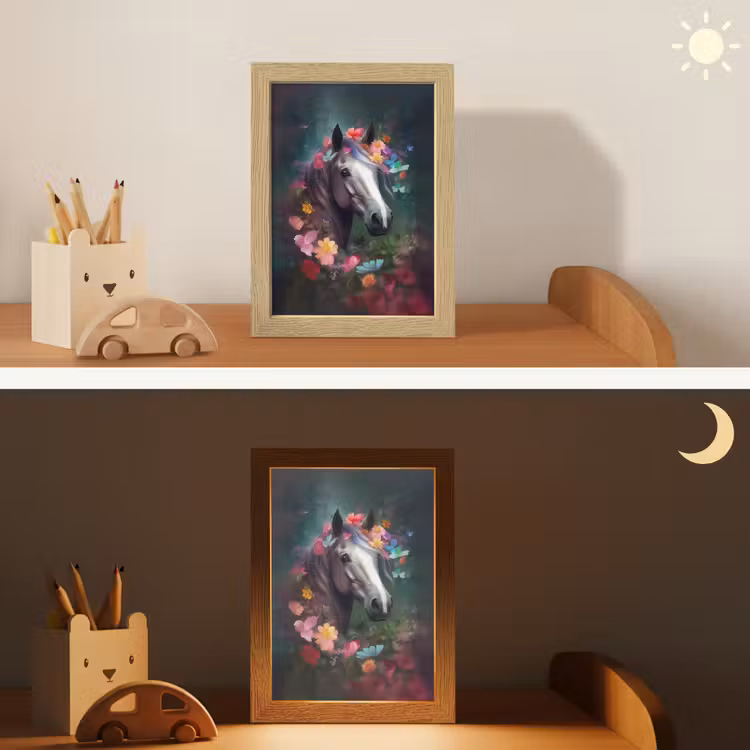 Paard - Natuur - Bloemen - Bos - Dieren Light Box met kabel klein -sfeer3_kind