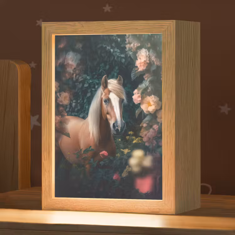 Paard - Natuur - Bloemen - Bos - Dieren Light Box met kabel klein -zzz_3d_website