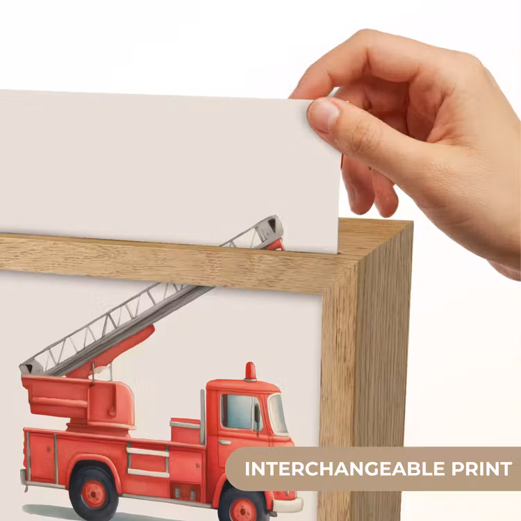 Illustratie - Brandweer - Rood - Minimalistisch Light Box met kabel (Kinderlampje) klein -USP_websiteprintEN