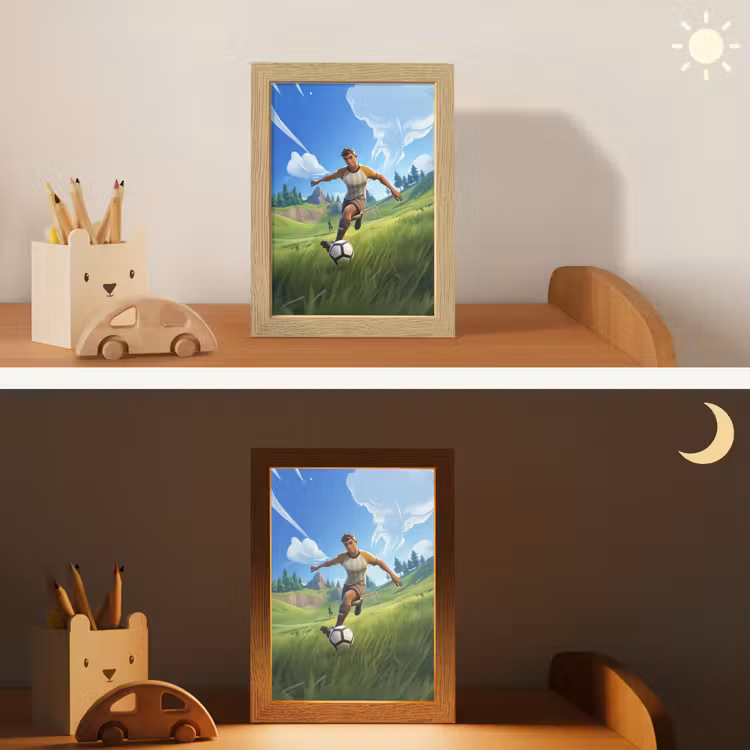 Illustratie - Voetbal - Game - Grasveld Light Box met kabel klein -sfeer3_kind