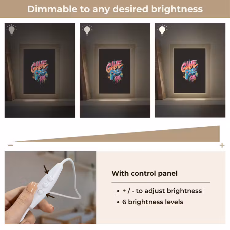 Illustratie - Graffiti - Kleurrijk - Controller Light Box met kabel (Kinderlampje) klein -USP_dimbaarEN