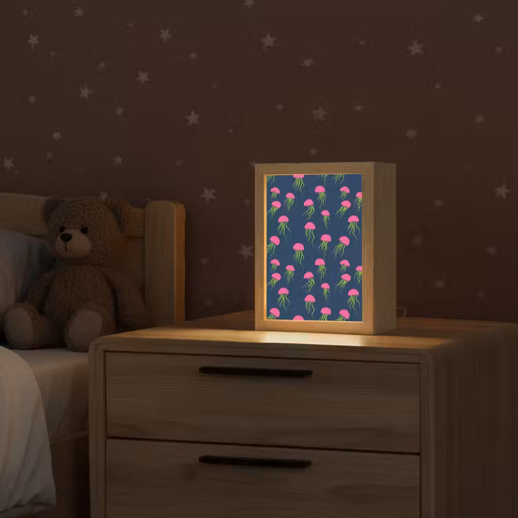 Kwallen - Diepzee - Neon Light Box met kabel (Kinderlampje) klein 904 -sfeer1_kind