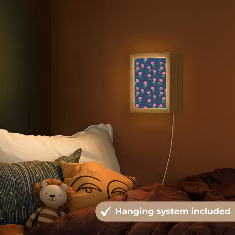 Kwallen - Diepzee - Neon Light Box met kabel (Kinderlampje) klein 904 -sfeer5_kind_EN