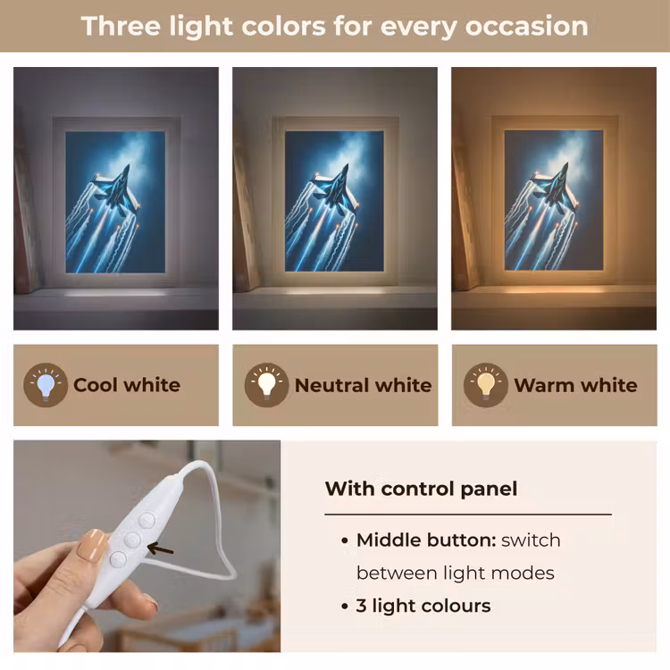 Straaljager - Blauw - Jongens Light Box met kabel (Kinderlampje) klein -USP_lichtkleurEN