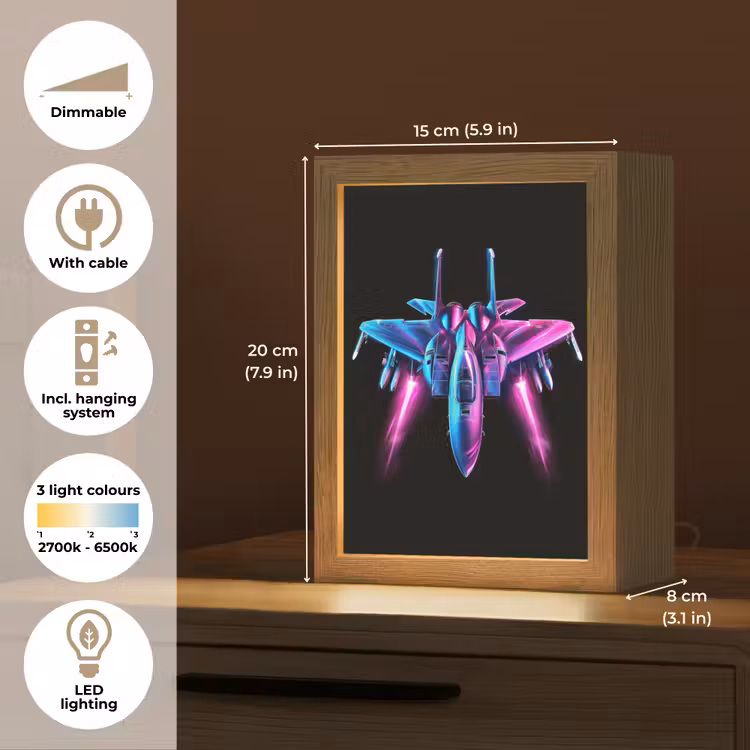 Straaljager - Blauw - Kleuren - Jongens - Zwart Light Box met kabel (Kinderlampje) klein -USP_EN