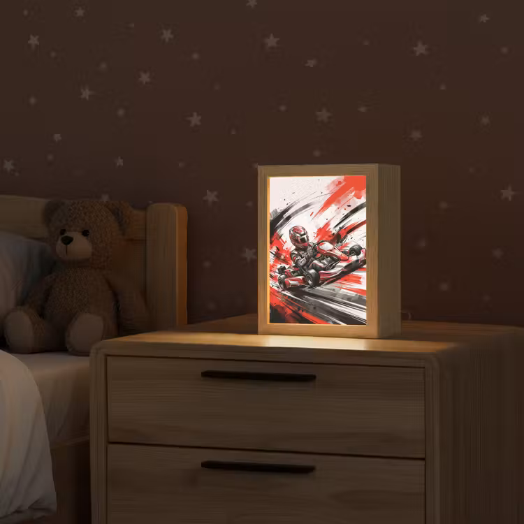 Kart - Coureur - Snelheid - Rood Light Box met kabel (Kinderlampje) klein -sfeer1_kind