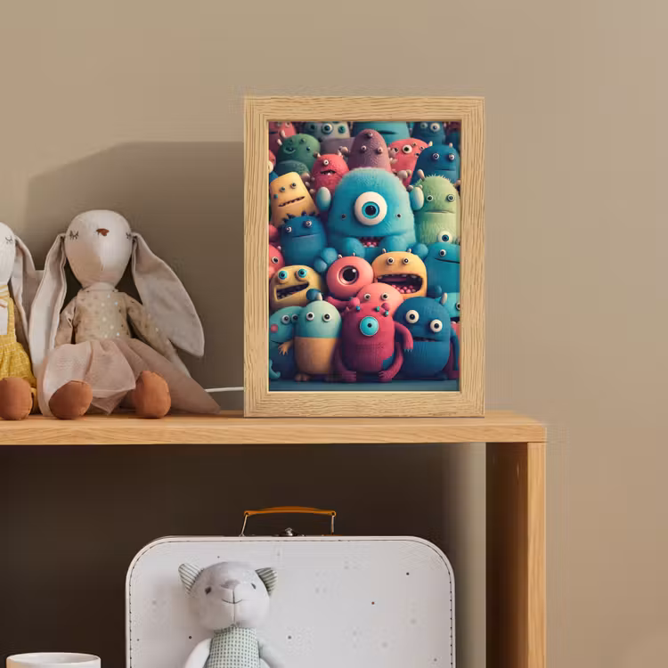 Kids - Monster - Regenboog - Design - Meiden - Jongens Light Box met kabel klein -sfeer2_kind