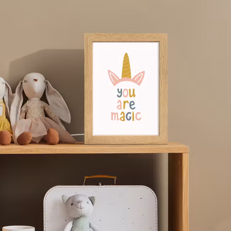 Kinderen - Eenhoorn - Wit - Quote - You are magic Light Box met kabel klein -sfeer2_kind