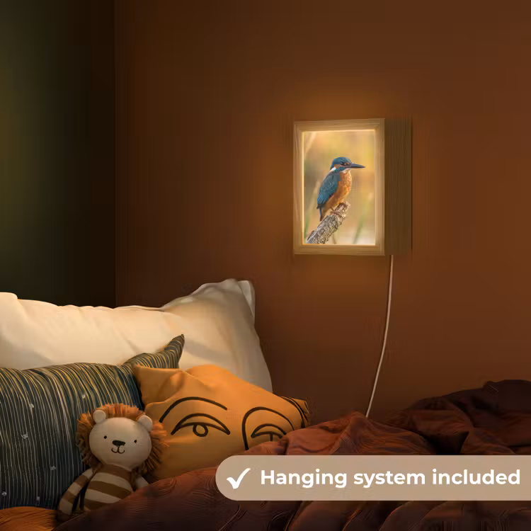 IJsvogel - Tak - Water - Kleurrijk - Levendig Light Box met kabel (Kinderlampje) klein -sfeer5_kind_EN