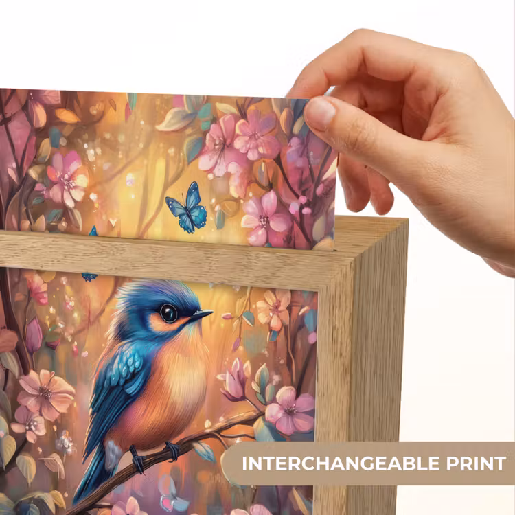 IJsvogel - Sprookjesbos - Roze - Bloemen Light Box met kabel (Kinderlampje) klein -USP_websiteprintEN