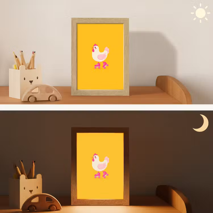 Kip - Rolschaatsen - Geel Light Box met kabel klein -sfeer3_kind