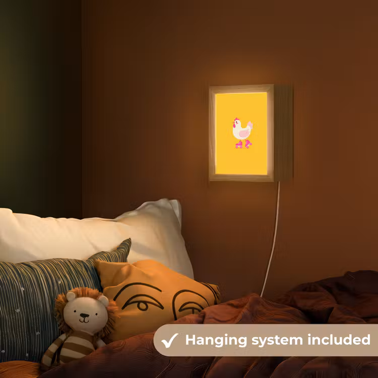 Kip - Rolschaatsen - Geel Light Box met kabel (Kinderlampje) klein -sfeer5_kind_EN