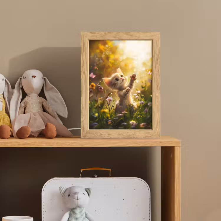 Kitten - Dier - Natuur - Bloemen Light Box met kabel klein -sfeer2_kind