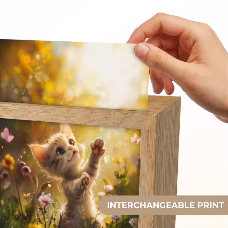 Kitten - Dier - Natuur - Bloemen Light Box met kabel (Kinderlampje) klein -USP_websiteprintEN