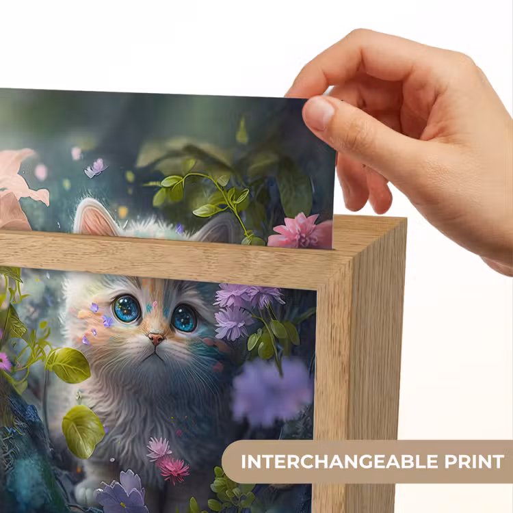 Kitten - Bloemen - Bos - Illustratie - Poes Light Box met kabel (Kinderlampje) klein -USP_websiteprintEN