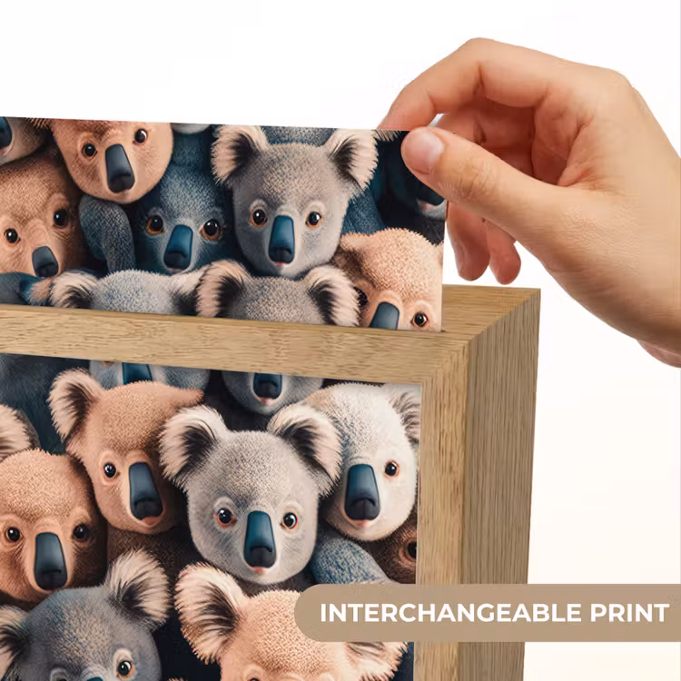 Koala - Dieren - Patronen - Grijs - Bruin - Kinderen Light Box met kabel (Kinderlampje) klein -USP_websiteprintEN