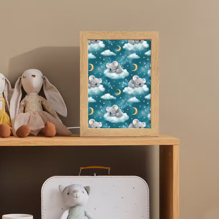 Koala's - Betoverend - Blauw Light Box met kabel (Kinderlampje) klein 904 -sfeer2_kind
