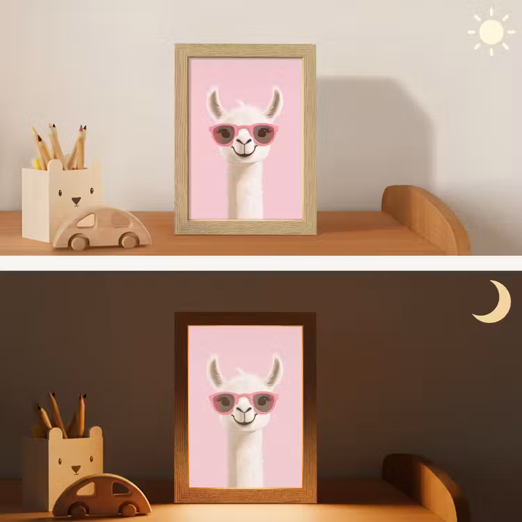 Lama - Zonnebril - Roze Light Box met kabel klein -sfeer3_kind