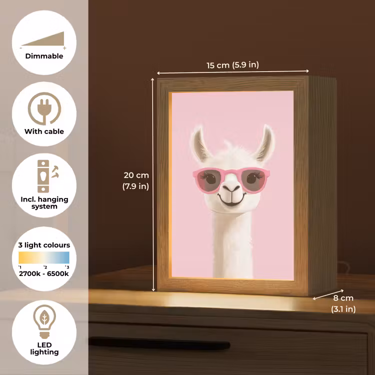Lama - Zonnebril - Roze Light Box met kabel (Kinderlampje) klein -USP_EN