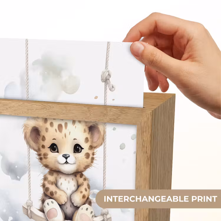 Luipaard - Dier - Kinderen Light Box met kabel (Kinderlampje) klein -USP_websiteprintEN