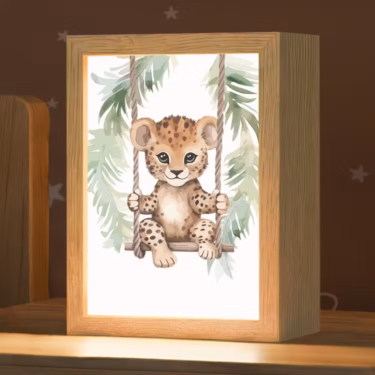 Luipaard - Dier - Kinderen - Jungle Light Box met kabel klein -zzz_3d_website