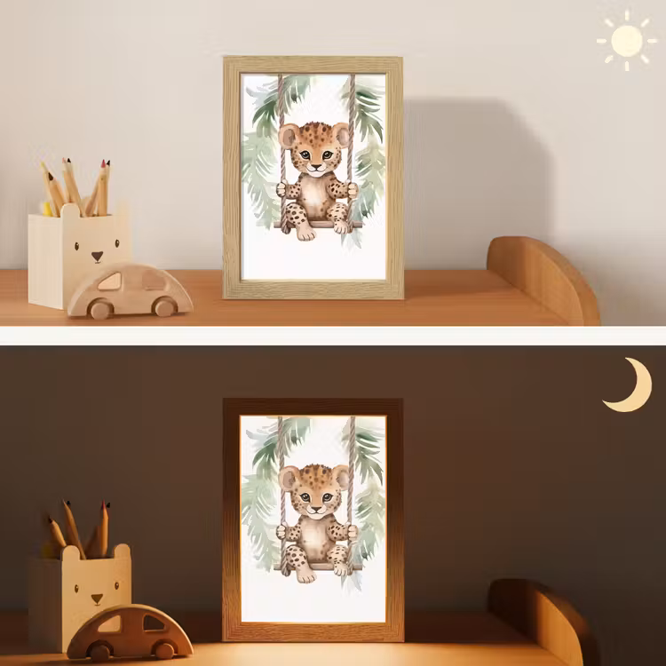 Luipaard - Dier - Kinderen - Jungle Light Box met kabel klein -sfeer3_kind