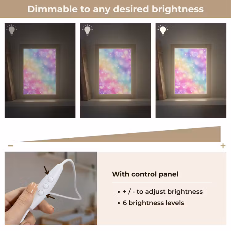 Licht - Regenboog - Hartjes Light Box met kabel (Kinderlampje) klein -USP_dimbaarEN