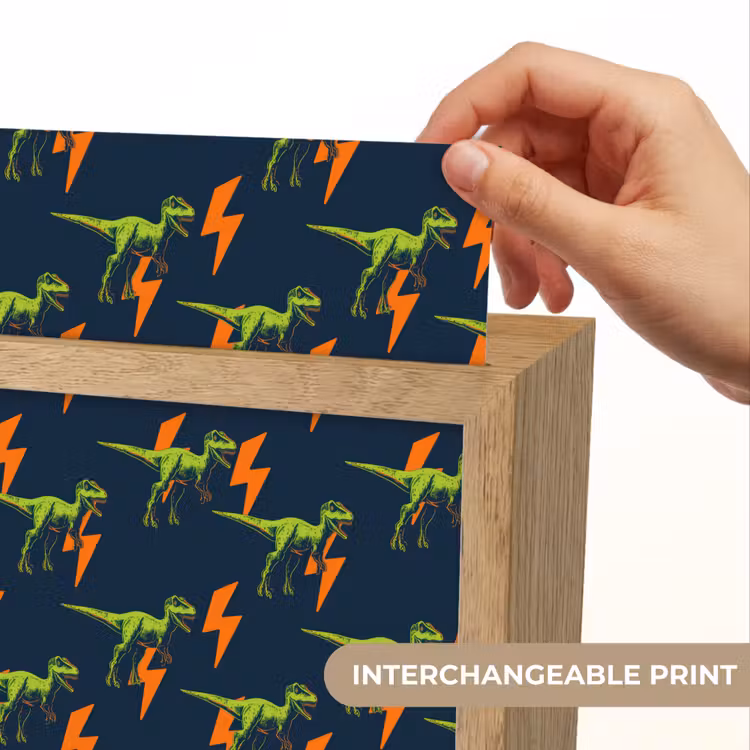 Bliksemschichten - Oranje - Dinosaurussen Light Box met kabel (Kinderlampje) klein -USP_websiteprintEN