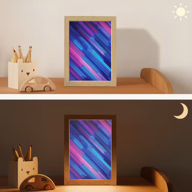 Lijnen - Abstract - Patroon - Donkerblauw Light Box met kabel klein -sfeer3_kind