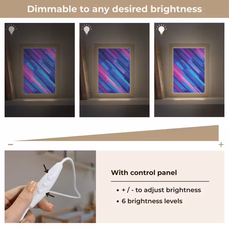 Lijnen - Abstract - Patroon - Donkerblauw Light Box met kabel (Kinderlampje) klein -USP_dimbaarEN