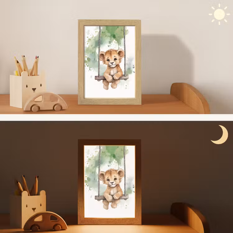 Leeuw - Dier - Kinderen - Jungle Light Box met kabel klein -sfeer3_kind