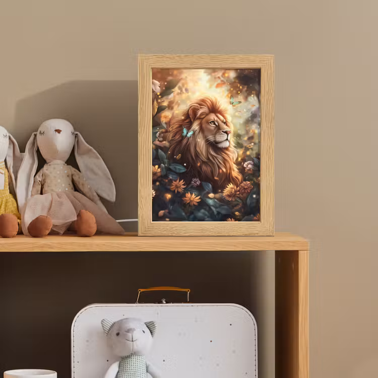 Leeuw - Dieren - Bloemen - Jungle Light Box met kabel klein -sfeer2_kind