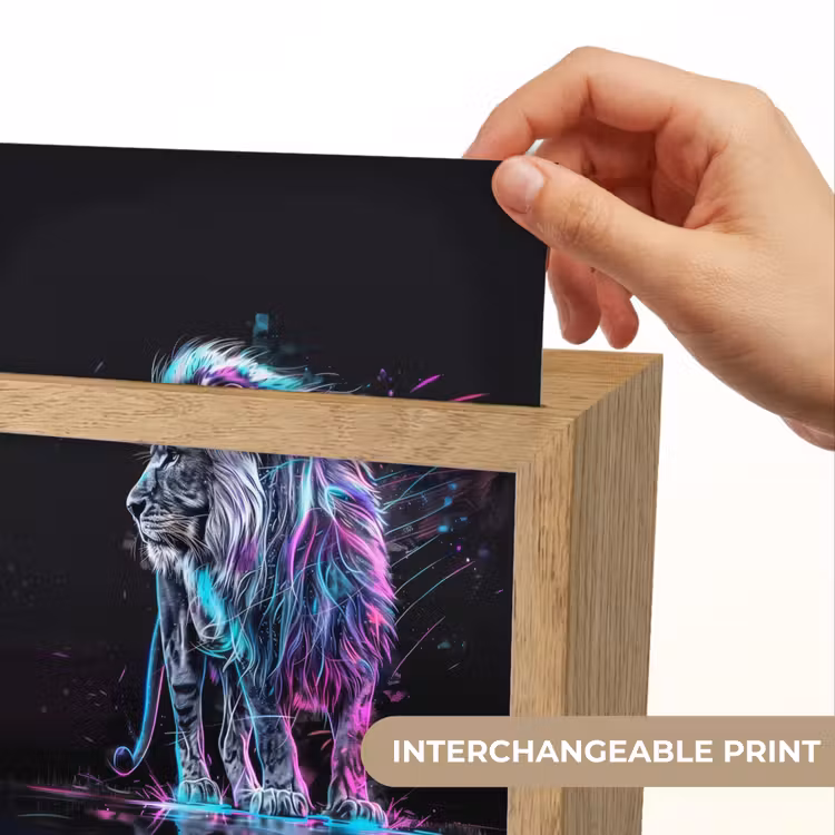 Leeuw - Kleuren - Zwart - Dieren Light Box met kabel (Kinderlampje) klein -USP_websiteprintEN