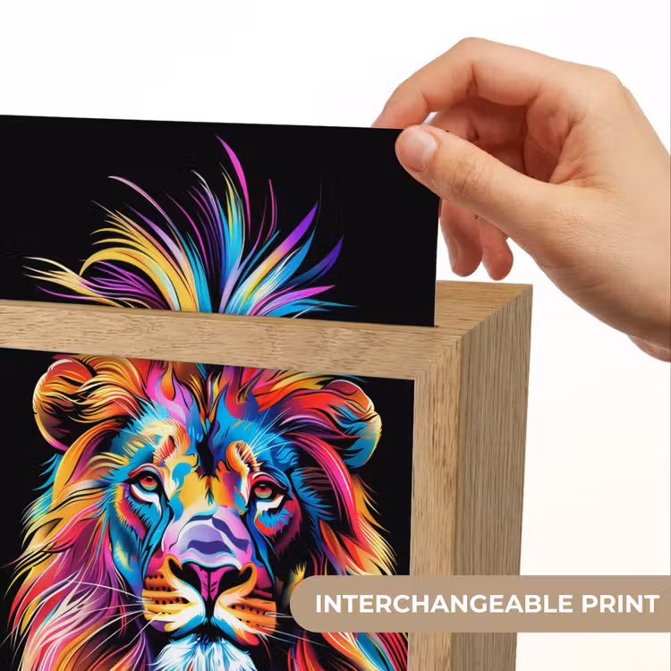 Leeuwen - Kleurrijk - Zwart - Dieren Light Box met kabel (Kinderlampje) klein -USP_websiteprintEN
