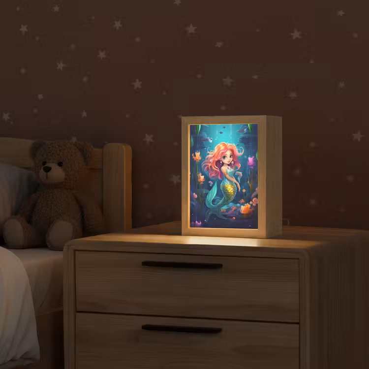 Zeemeermin - Bloemen - Onderwater - Meisjes - Kind Light Box met kabel klein -sfeer1_kind