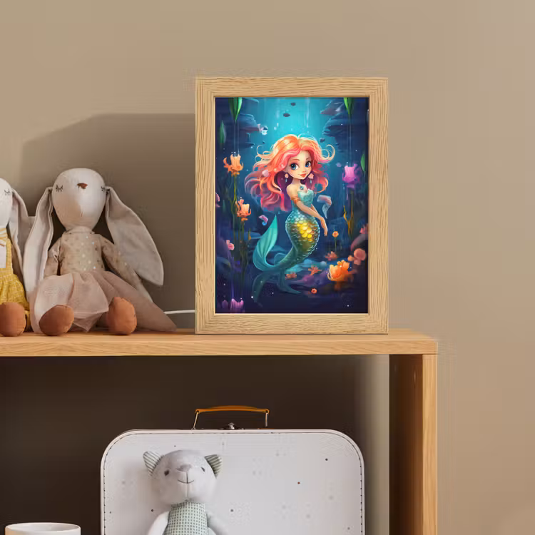 Zeemeermin - Bloemen - Onderwater - Meisjes - Kind Light Box met kabel klein -sfeer2_kind