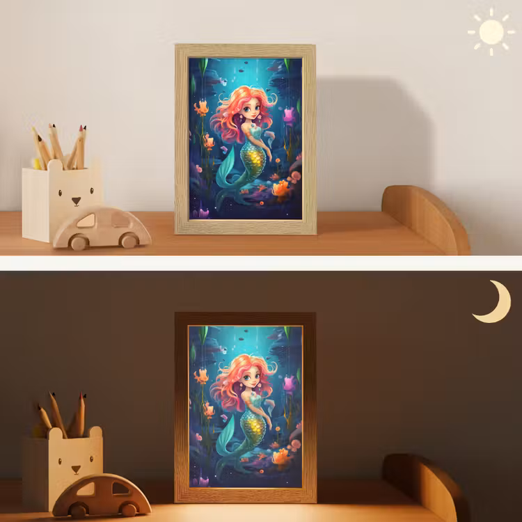 Zeemeermin - Bloemen - Onderwater - Meisjes - Kind Light Box met kabel klein -sfeer3_kind