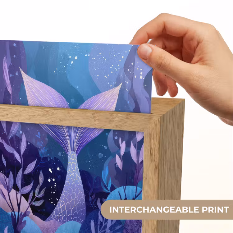 Zeemeerminnenstaart - Onderwaterplanten - Paars - Blauw Light Box met kabel (Kinderlampje) klein -USP_websiteprintEN