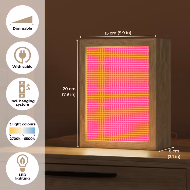 Modern - Stippen - Oranje Light Box met kabel (Kinderlampje) klein 904 -USP_EN