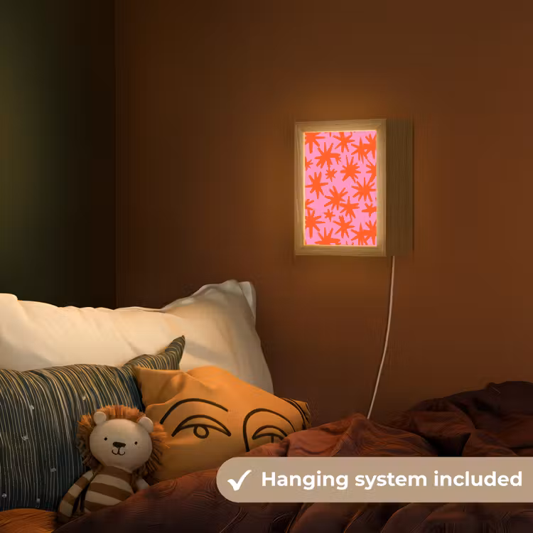 Modern - Sterren - Roze Light Box met kabel (Kinderlampje) klein 904 -sfeer5_kind_EN