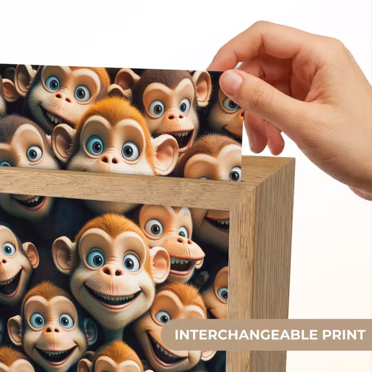 Aap - Dieren - Bruin - Design - Meiden - Jongens Light Box met kabel (Kinderlampje) klein -USP_websiteprintEN