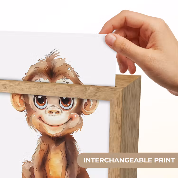 Aap - Baby - Jungle dieren Light Box met kabel (Kinderlampje) klein -USP_websiteprintEN