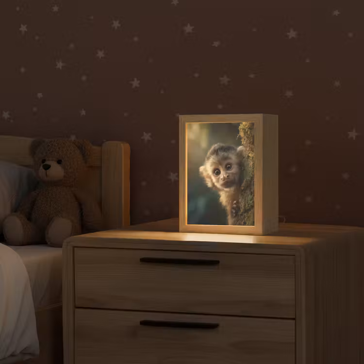 Aap - Boomstronk - Bruin Light Box met kabel klein -sfeer1_kind
