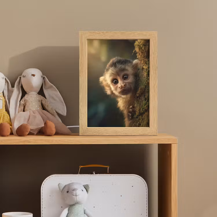 Aap - Boomstronk - Bruin Light Box met kabel klein -sfeer2_kind