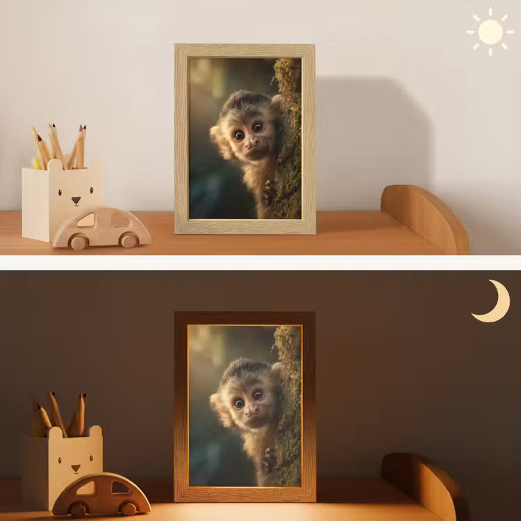 Aap - Boomstronk - Bruin Light Box met kabel klein -sfeer3_kind